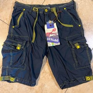 Jetlag Santos Black & Yellow 6 Pocket Y2K Cargo Shorts Size Men's 36